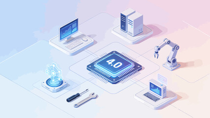 Obraz premium Technology and automation components