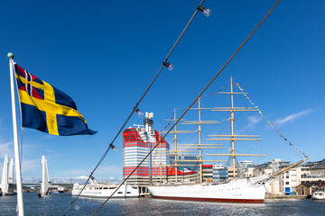 Iconic landmarks in the city centre of Gothenburg in Sweden
