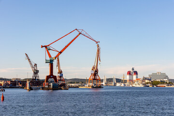 Iconic landmarks in the city centre of Gothenburg in Sweden