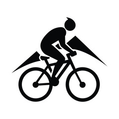 Fototapeta premium Mountain Bike Cyclist Outdoor Sport Vector Illustration