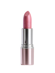 Obraz premium Pink glitter lipstick in rose gold tube for makeup
