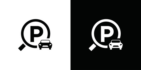 simple car parking logo vector