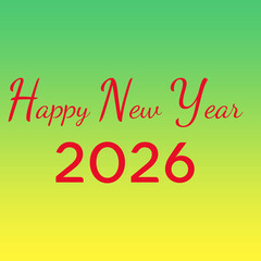 Happy New Year 2026 Greeting Card