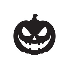 Vector Scary Pumpkin Faces Set. Jack O Lantern Face. Pumpkin Face Template. Simple Creepy Horror. isolated on white background