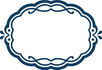 blue frame with floral ornament