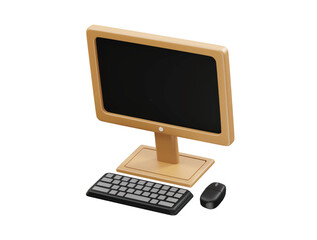 Computer icon 3d render illustration 
