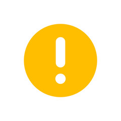 Yellow exclamation mark icon in circle for warning or alert