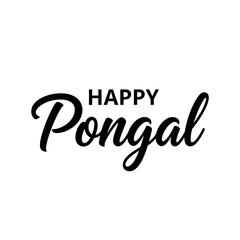 Happy Pongal Typography Icon &ndash; South Indian Harvest Festival Greeting Design