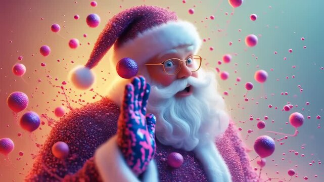 Quantum Santa, Magic in Microcosmos. Video Generative AI.