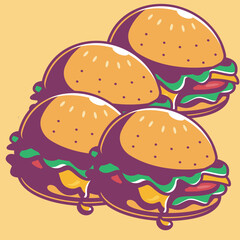 vector illustration of a hamburger