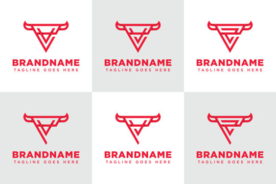 Letters EV EY EZ PV PY PZ Bull Triangle Logo, symbolizing strength, ambition, and stability