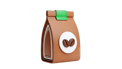 Coffee Bag Illustration on White Background