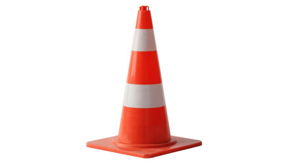 Orange traffic cone safety road isolated on a transparent background