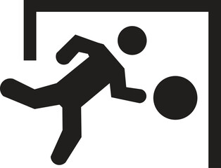 Soccer Goalkeeper Diving to Make a Save, Goal Defense Action Icon, Football Save Illustration
