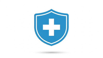 Obraz premium Medical Shield of Protection: A crisp, modern illustration of a shield with a medical cross, symbolizing safety, health, and healthcare security.