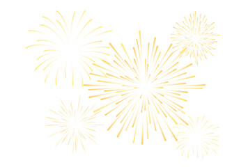 Elegant Gold Firework Vector Set on transparent background