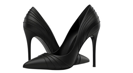 Black high heeled stilettos isolated on transparent background