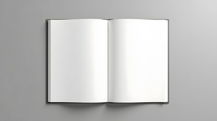 Create your vision with this open book mockup on gray, perfect for your stunning designs and creative ideas
