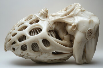 Skull with large jaw & small jaw.