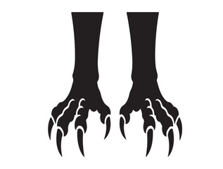 Eeagle's claws icon in silhouette white background.