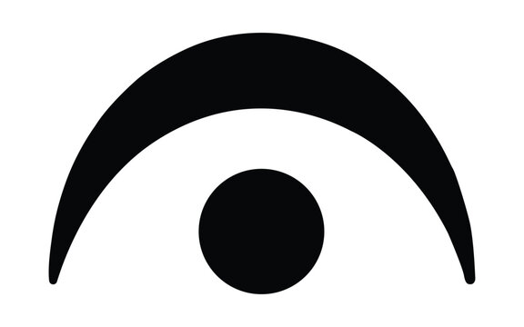 Black fermata musical symbol on a clean vector on white background