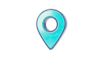 3D Location Pin Icon on White Background