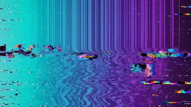 Vibrant Abstract Glitch Bar Scene With Water Ripple.