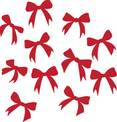 Colorful ribbon bow collection isolated on white background vector