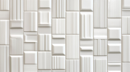 A white wall with a pattern of squares and rectangles