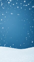 Winter Wonderland Background with Falling Snowflakes and Snowdrift.