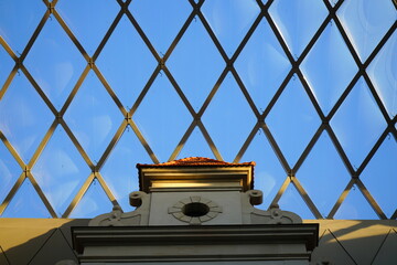 Dachkonstruktion eines Innenhofes in Dresden