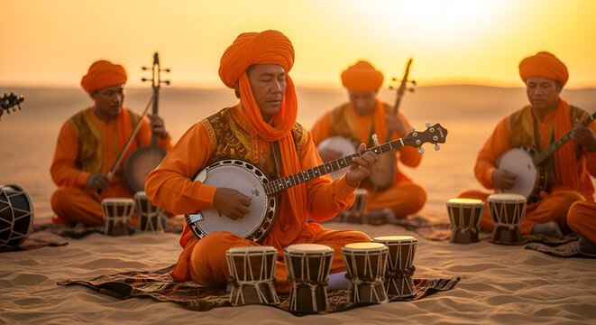 Desert festival performance in Jaisalmer, India.