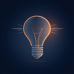 Neon outline of light bulb on dark background symbolizing innovation and energy