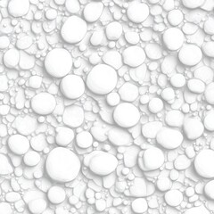 Seamless white pebble pattern background with varying sizes