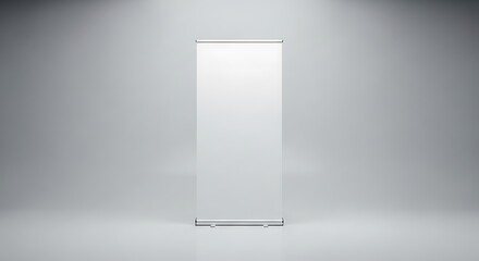 Blank roll up banner display mock up isolated on white background empty template rollup banner for your advertising stand banner isolated