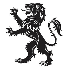 Majestic black lion silhouette © Sp