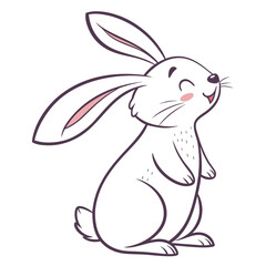 Happy rabbit sitting