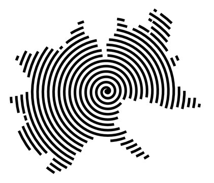 Symbol Map of the Region Nord-Ovest (Italy) showing the region with a black spiral line