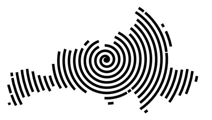 Naklejka premium Symbol Map of the Region Kuzeydogu Anadolu (Turkey) showing the region with a black spiral line