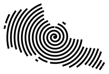 Symbol Map of the Region Nord-Pas de Calais (France) showing the region with a black spiral line