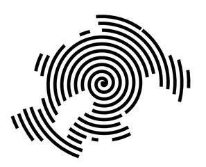 Symbol Map of the Region Sjeverna Hrvatska (Croatia) showing the region with a black spiral line