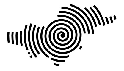 Symbol Map of the Region Eszak-Magyarorszag (Hungary) showing the region with a black spiral line