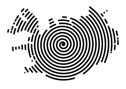Symbol Map of the Region Island (Iceland) showing the region with a black spiral line