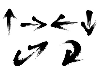 Arrow Symbol – Japanese Ink Calligraphy Illustration