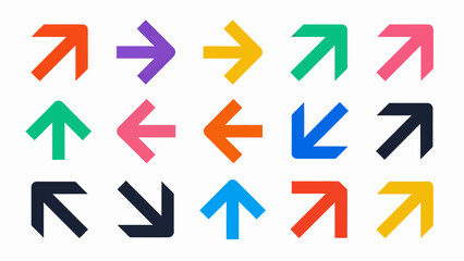 Colorful Arrow Icons on White Background