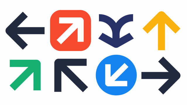 Colorful directional arrow icons