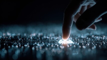 Futuristic visualization of the fight against data leak, human hands interact with a holographic lock like, concept of information security, blurred cyber background