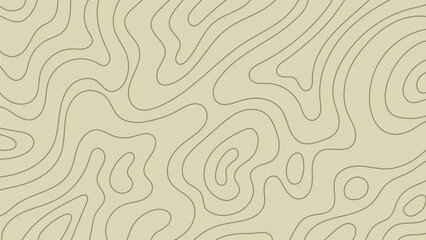 Topographic Texture Line Yellow Background Abstract Seamless Pattern Organic Minimalist Design.Vector Illustration