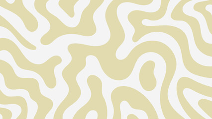 Abstract Background Yellow and White Waves Trendy Retro 60s 70s Pastel Colors.Vector Illustration
