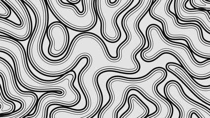 Abstract retro black and white background with wavy lines and shapes.Vector illustration
